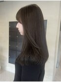 ブリーチなしスモーキーカラーダークブラウン冬レイヤー/今枝
