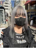 ダブルカラー/黒髪/ボブルフ/ネビージュ/原宿/ホワイトカラー