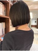★切りっぱなしボブ/ミニボブ/ワンレングスボブ/前髪あり/銀座