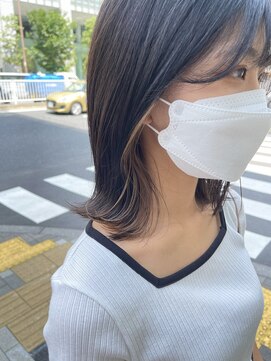 ネオリーブ アンド 渋谷店(Neolive &) 【韓国/インナーカラー】ホワイトベージュ×ボブ