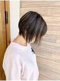 ハイライトショートボブ