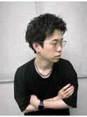 アップバングショート/メンズパーマ