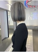 ダブルカラーブルーベージュカラーケアブリーチハイトーンカラー
