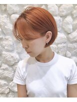 モアナ バイ ヘッドライト 沖縄東崎店(Moana by HEADLIGHT)&nbsp;Moana【東崎】#耳掛けショート#ボブ#オレンジベージュ