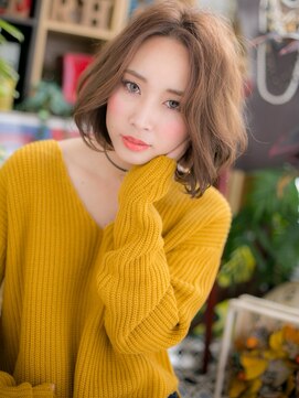 カバーヘア ブリス 戸田公園西口店(COVER HAIR bliss) センターパート暖色系カラー外国人風ボブc5戸田公園20代30代40代