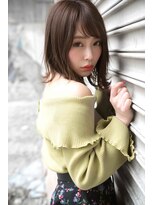 リープ 祖師ヶ谷大蔵(leap)&nbsp;★くびレイヤーエモージュ斜めバング グレージュカラー
