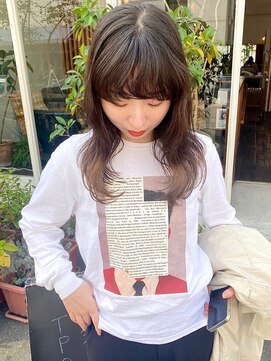 モク 大阪梅田店(MOK) 【毛先にデザイン】ゆるふわ裾カラー