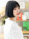 黒髪艶カラー内巻きワンカールナチュラルボブa浦和20代30代40代