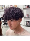 波巻きパーマメンズツイストスパイラルパーマツーブロック