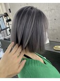 髪質改善ハイトーンラベンダーグレーアッシュブリーチ岡山倉敷