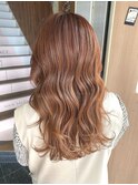 艶感カラー×アプリコットブラウン