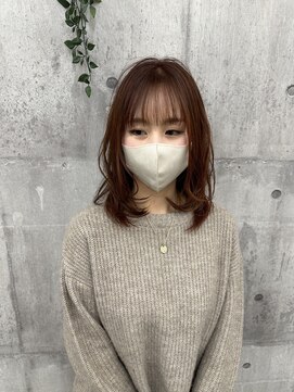 ヘアーメイク フィール ルア(FEEL Lua) ナチュラルレイヤーボブ×オレンジブラウン