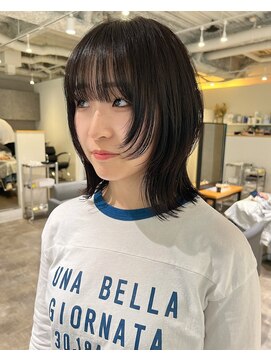 カフ(CAF) CAF松本/ボブウルフ/ダークトーンカラー/大阪/心斎橋