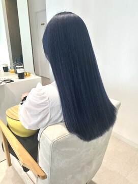 コト 福井大和田店(coto) 福井 大和田 髪質改善トリートメント ネイビーブルー 艶髪