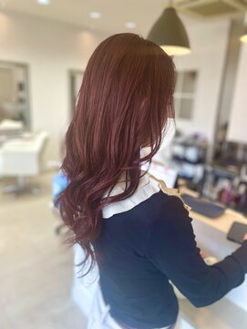 ヴィフ ヘアアンドデザイン(Vif hair&design) カシスピンク（ブリーチなし）×韓国風ロングレイヤー