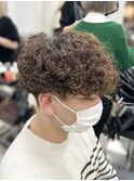 プードルパーマスパイラルパーマツーブロック刈り上げ