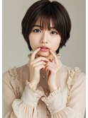ボブルフネビージュ小顔ワンレン黒髪小顔カット