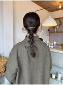 紐アレンジ/お呼ばれヘアアレンジ/お呼ばれヘアセット