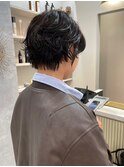 ショートヘアー　ブラウンカラー　前髪カット　顔まわり　韓国風