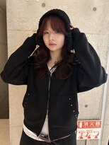 ウム(umu.)&nbsp;layer ／ long layer ／ red ／ bleachなしw color