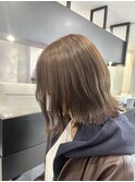 ブリーチなしダブルカラー/オリーブベージュ/透明感カラー