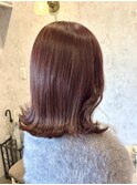 20代30代◎春色ラベンダーピンク顔周りレイヤー