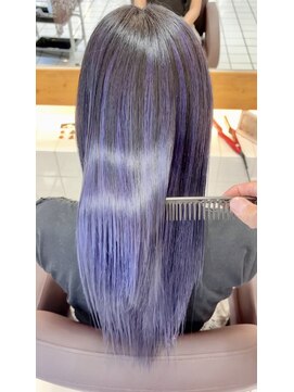 シエル ドゥ サワ(ciel de SAWA) 春カラー◎アンブレラカラー×艶ボブ×ブルーラベンダー