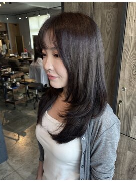 ヘアーループセラデザインワークス(Hair ruup Sela design works) ミディアムレイヤーレイヤー×アッシュグレージュ