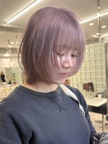 サンクプロジェクト(cinq PROJECT) ハッシュボブレイヤーホワイトピンクミルクティーベージュ原宿