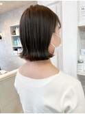 福山市美容室caaryフェザーバンクで横顔美人に カーキアッシュ