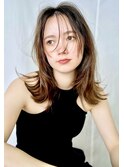 外ハネミディアム/シースルーバング/顔周りレイヤー30代40代50代