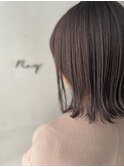 『Ray Kyoto』大人女子伸ばしかけぱっつんボブ/パールグレージュ