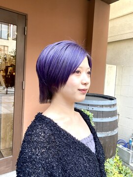ココカラヘアー ニコ(cococara hair nico) パープル/ショート/ショートボブ/ブリーチ/ダブルカラー