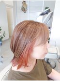 夏っぽオレンジインナーカラー。