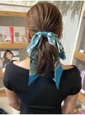 ポニーテール◎スカーフアレンジ