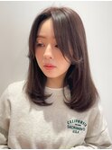 小顔センターパートイメチェンワイドバング美髪ホワイトブロンド