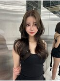ロングヘアー　オリーブベージュ　髪質改善 赤坂見附