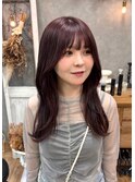 レイヤースタイル韓国20代前髪ダブルカラー