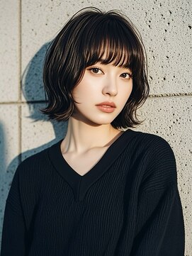 レイヤーボブボブヘアショートウルフパーマウルフボブヨシンモリ