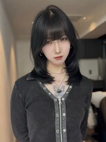 アイヴァン(AIVAN) ミディアムレイヤー 韓国レイヤー ブルーブラックi