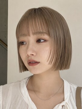 ソレイユトウキョウシブヤ(SOLEIL TOKYO shibuya) ミルクティグレージュ×姫カットの透明感溢れるミニボブ