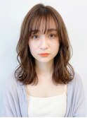 小顔似合わせカットくびレイヤーエモージュ大人可愛いブラウン