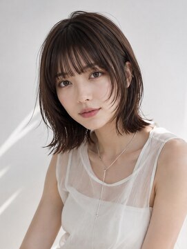 ノラ ギンザ(NORA GINZA) くびれウルフ×外ハネミディ×前髪あり20代30代40代50代