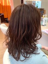 アメイジングヘアー 千歳店(AMAZING HAIR) ウェーブパーマ/軽やかミディ/ピンクカラー/艶感/透明感