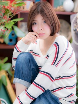 カバーヘア イヴ 戸頭店(COVER HAIR EVE) 大人かわいいセンターパート小顔前下がりボブc5戸頭20代30代40代