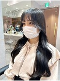 韓国風前髪×ショコラアッシュ【ふんわりカール/新宿/髪質改善】