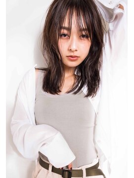 ヘアデザイン ソラ(Sola) ボブ特集:ウォーターミディアムヘア×暗髪ブラウン