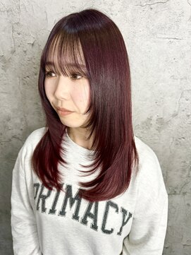 ルーツアイリー 心斎橋(ROOTS IRIE) 大人可愛い/レイヤーカット/インナーカラー/チェリーブラウン