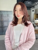 ヘアー アイス ルーチェ(HAIR ICI LUCE)&nbsp;ピンクブラウン ブリーチなしカラー レイヤーカット/林