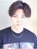 ツーブロックマッシュ流行感爽やか無造作ツイストスパイラル
